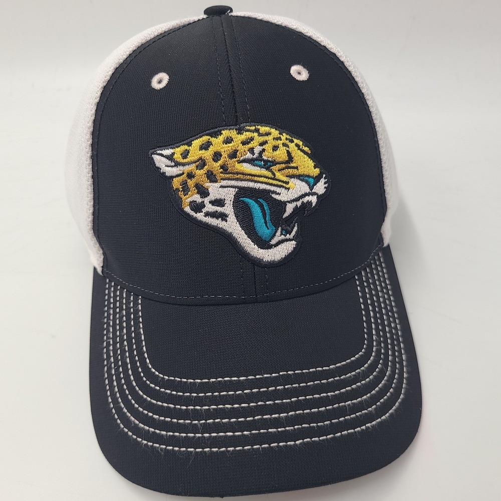 Jacksonville Jaguars Hat‎ Adjustable Trucker Mesh OTS Black White NFL Logo Men
